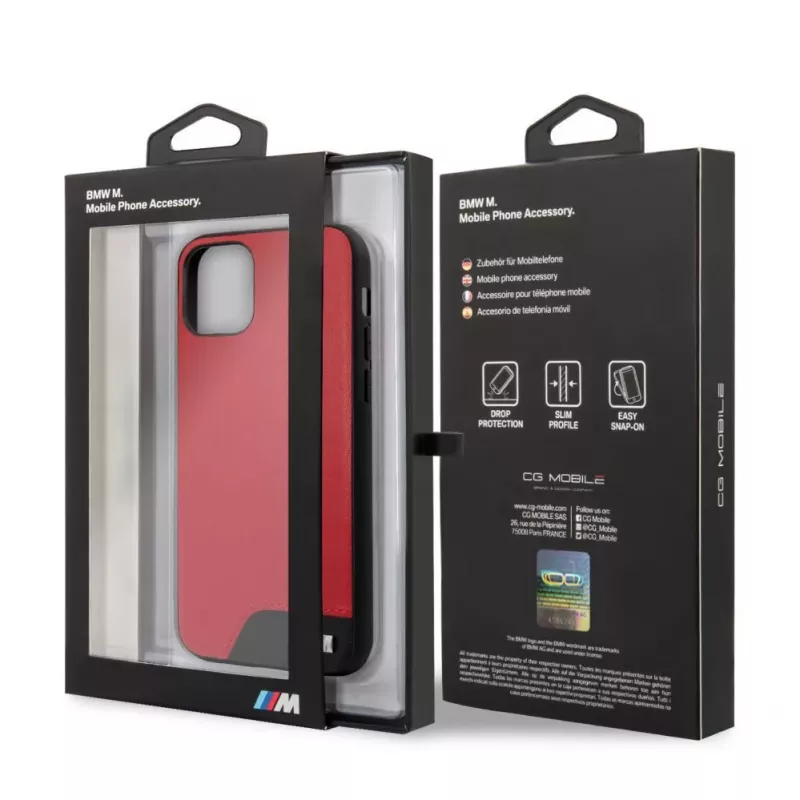BMW Hardcase in PU pelle liscia rosso per Apple iPhone 11 Pro