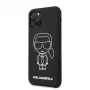 Karl Lagerfeld Apple iPhone 11 Pro Custodia Posteriore Silicone Ikonik White Outline Nero