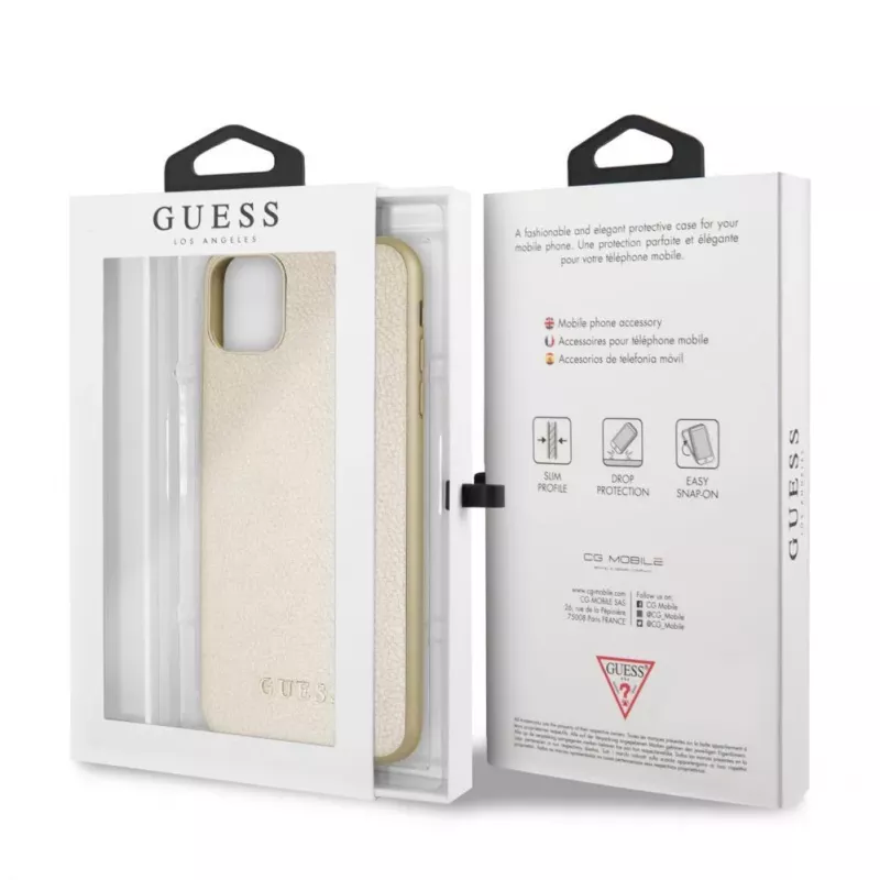 Guess Hard Case in PU Iridescent oro per Apple iPhone 11 Pro Max