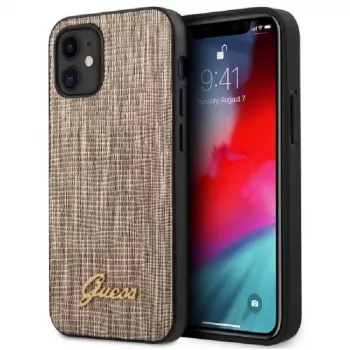 Guess Apple iPhone 12 mini 5,4 inch Custodia Lizard Oro