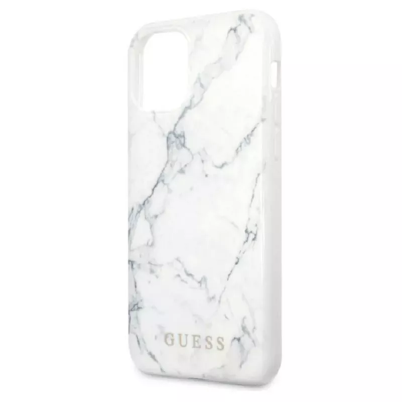 Guess Apple iPhone 12/12 Pro Custodia PC/TPU Marble Bianco