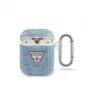 Guess Custodia Denim Triangle azzurro per AirPods