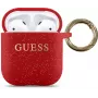 Guess Custodia in silicone Glitter rossa per AirPods Pro