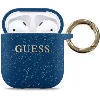 Guess Custodia in silicone blu per AirPods