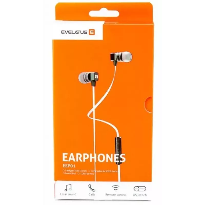 Evelatus auricolare universale vivavoce EEP01 con microfono nero