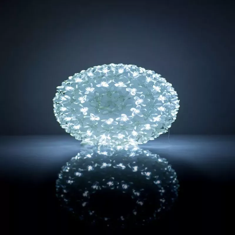 iLike Bumba ar puķēm 465 200LED D-20cm bianco lampada sferica decorativa con motivo floreale