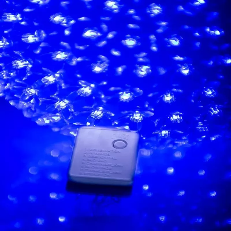 iLike sfera luminosa LED decorativa con fiori 300 LED blu 25 cm