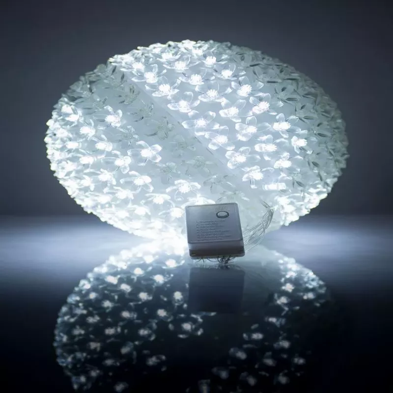 iLike Bumba ar puķēm 466 300LED D-25cm bianco sfera luminosa LED decorativa