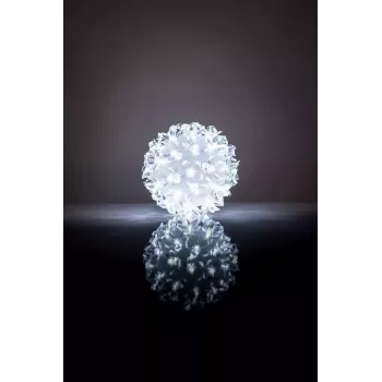 RS-208 sfera LED con fiori 50 LED bianco 11 cm
