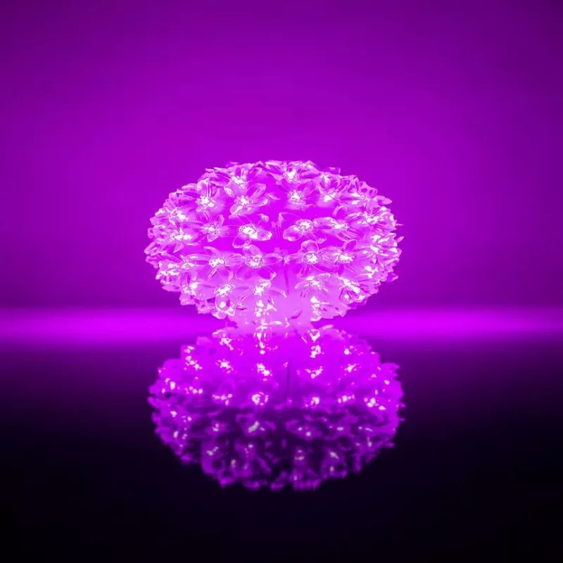 iLike Bumba ar puķēm RS-214 80LED D-13cm viola lampada LED decorativa