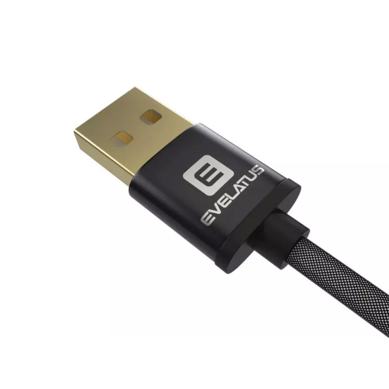 Evelatus cavo dati Micro USB EDC02 connettori placcati oro su entrambi i lati nero