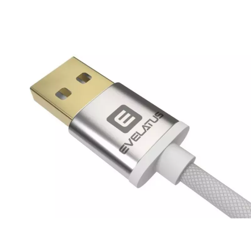 Evelatus cavo dati universale Micro USB EDC02 connettori placcati oro su entrambi i lati bianco