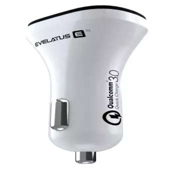 Evelatus caricabatterie da auto rapido QCC02 bianco