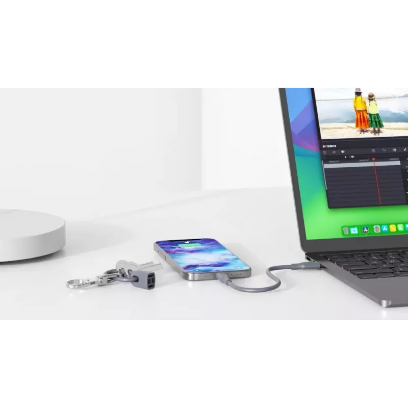 Evelatus cavo in silicone USB C a USB C 0,2M grigio