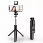 Elight S3L 3in1 luce LED selfie stick e treppiede video-webcall fino a 68 cm con scatto nero