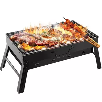 iLike Grillpapa Super Compact Foldable barbecue a carbonella 36x29x6,8 cm per picnic e campeggio