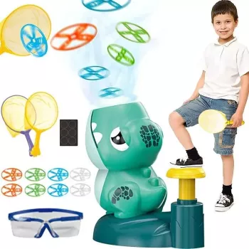 Kiddyz KT1 giocattolo lanciatore catapulta disco volante dinosauro con 2 razzi