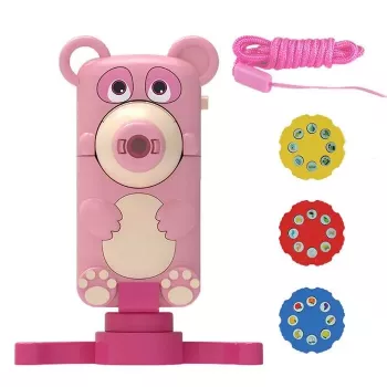 Kiddyz PR1 proiettore da disegno 2-in-1 compatto pieghevole per bambini con supporto da tavolo e fotocamera design orso