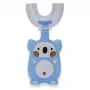 Kiddyz U1 spazzolino manuale per bambini 2-6 anni, setole in silicone morbido a forma di U, custodia antipolvere, blu