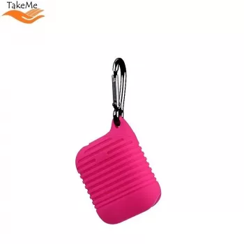 TakeMe Custodia protettiva in silicone morbido foderata ultra-sottile per AirPods rosa