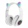 Bemi B39 cuffie Bluetooth wireless per bambini con gatto, radio FM, MP3, MicroSD e funzione telefono - bianche