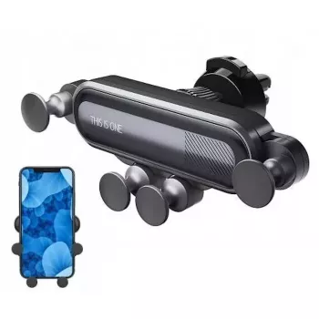 WoW O4 Octopus Supporto per smartphone per bocchetta d'aria auto con fissaggio automatico a 4 punti gravità (6.5 max) nero