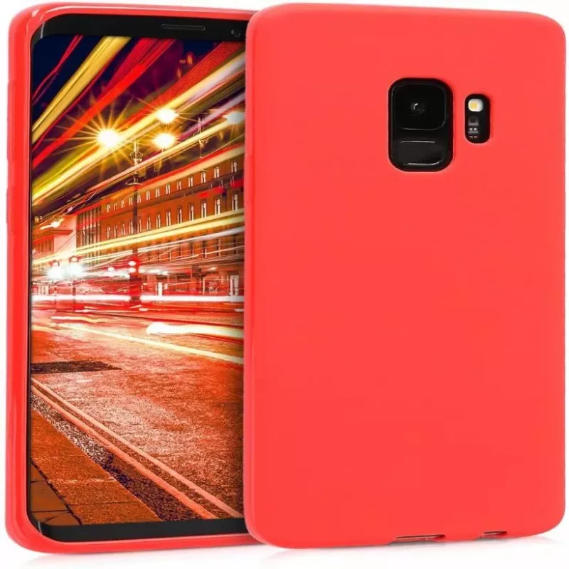 Evelatus Samsung Galaxy S9 Plus Custodia in silicone Premium Soft Touch rosso