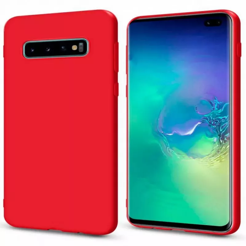 Evelatus Samsung Galaxy S10 Plus Custodia in silicone Premium Soft Touch rossa