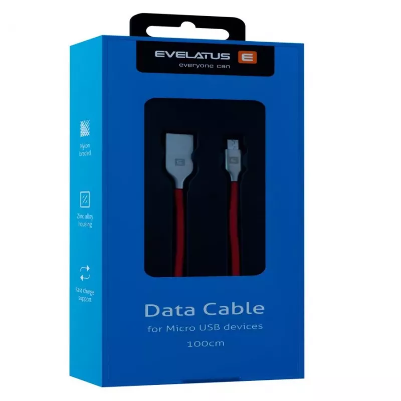 Evelatus Cavo Micro-USB EDC04 rosso 1m