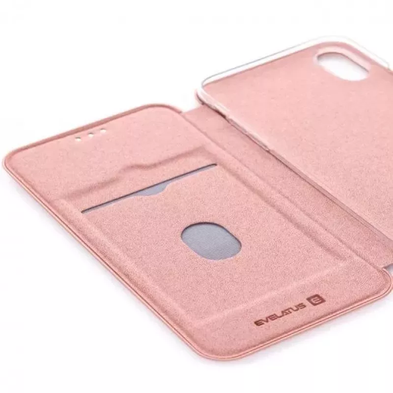 Evelatus Apple iPhone XR Custodia a libro oro rosa
