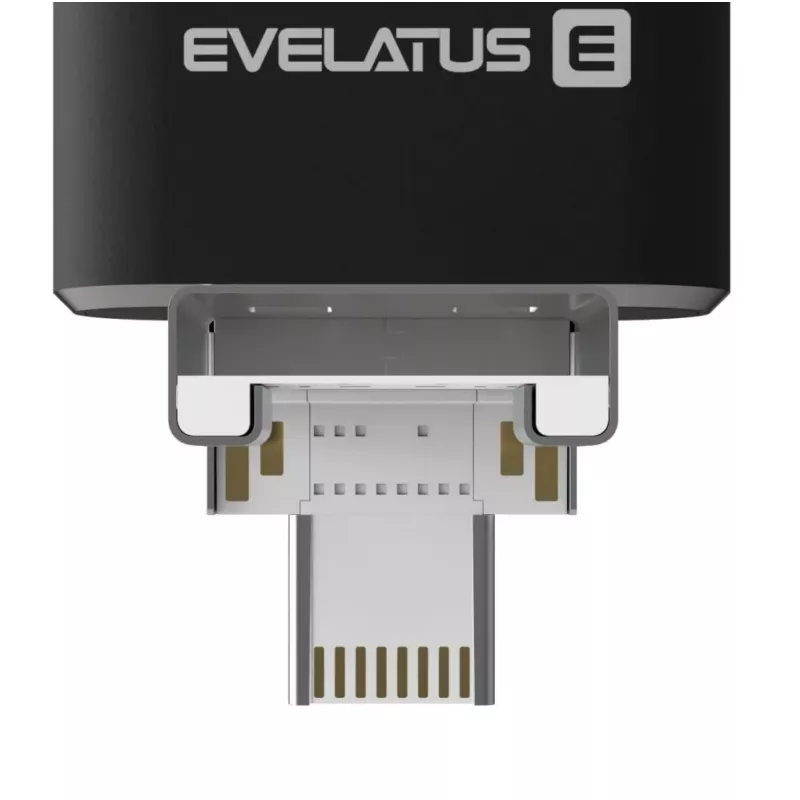 Evelatus Chiavetta USB 4in1 64GB EFD03 (USB, Micro, Type C e iPhone) nero