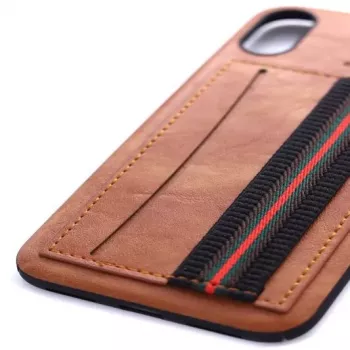 Evelatus Apple iPhone X Cubit Brown Cover posteriore