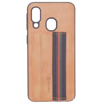 Evelatus Samsung Galaxy A40 Cubit cover posteriore in plastica marrone