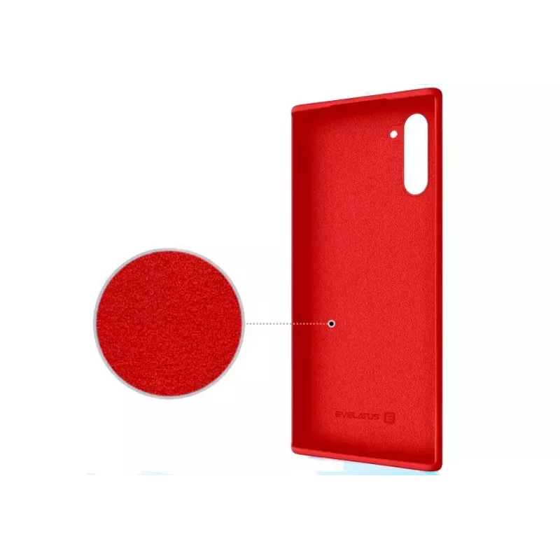 Evelatus Samsung Galaxy Note 10 Custodia in Silicone Premium Soft Touch Rossa