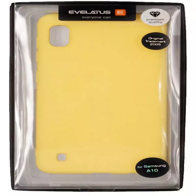 Evelatus Samsung Galaxy A10 Custodia in Silicone Soft Touch con Cinturino Gialla