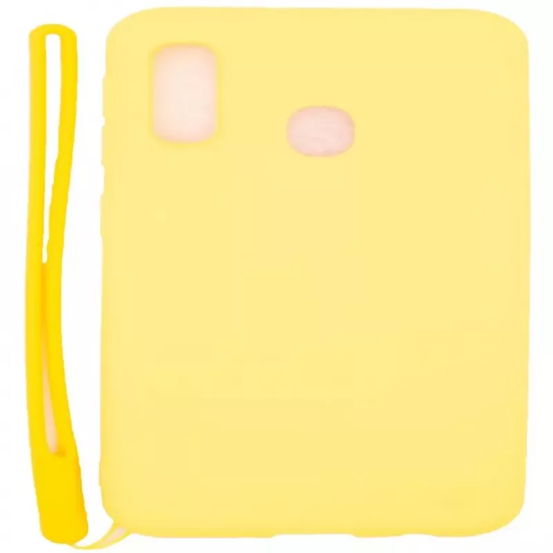 Evelatus Samsung A20e Custodia in Silicone Soft Touch con Cinturino Gialla