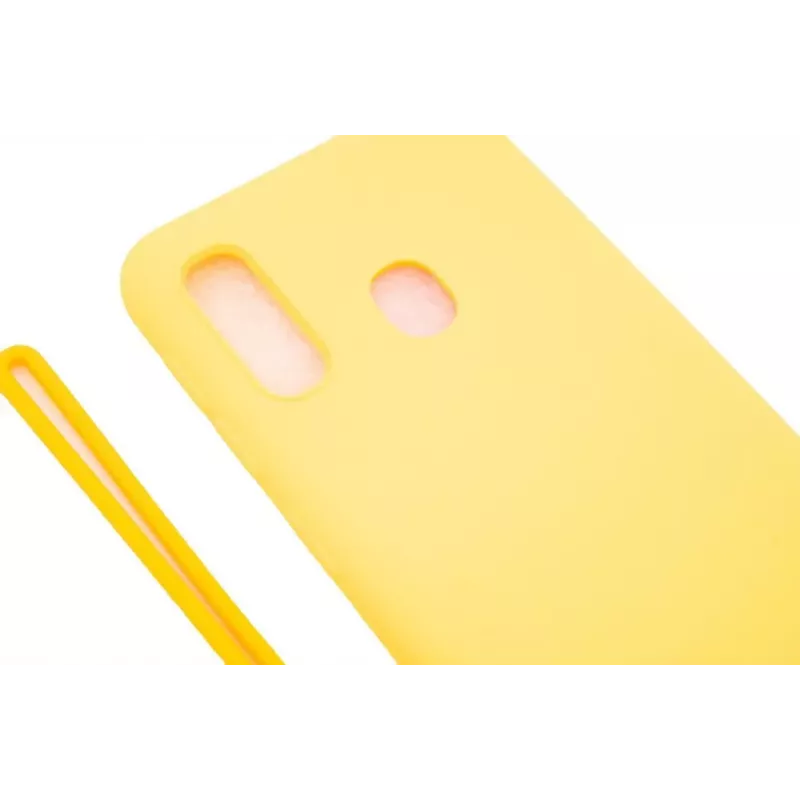 Evelatus Samsung A20e Custodia in Silicone Soft Touch con Cinturino Gialla
