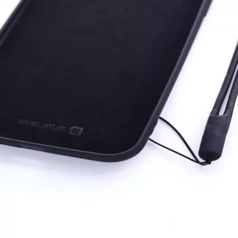 Evelatus Apple iPhone XR Custodia in Silicone Soft Touch con Cinturino Nera