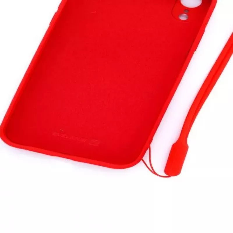Evelatus Apple iPhone XR Custodia in Silicone Soft Touch con Cinturino Rossa