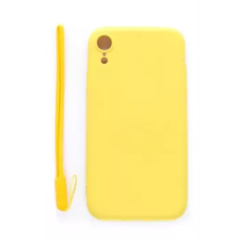 Evelatus Apple iPhone XR Custodia in Silicone Soft Touch con Cinturino Gialla