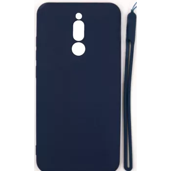 EVELATUS Xiaomi Redmi 8 Custodia in Silicone Soft Touch con Cinturino Blu Scuro