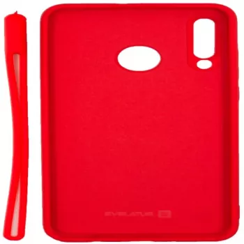 Evelatus Huawei P30 Lite Custodia in Silicone Soft Touch con Cinturino Rossa