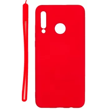 Evelatus Huawei P30 Lite Custodia in Silicone Soft Touch con Cinturino Rossa