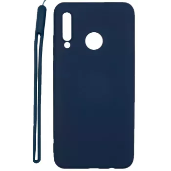 Evelatus Huawei P30 Lite cover in silicone Soft Touch con cinturino blu scuro