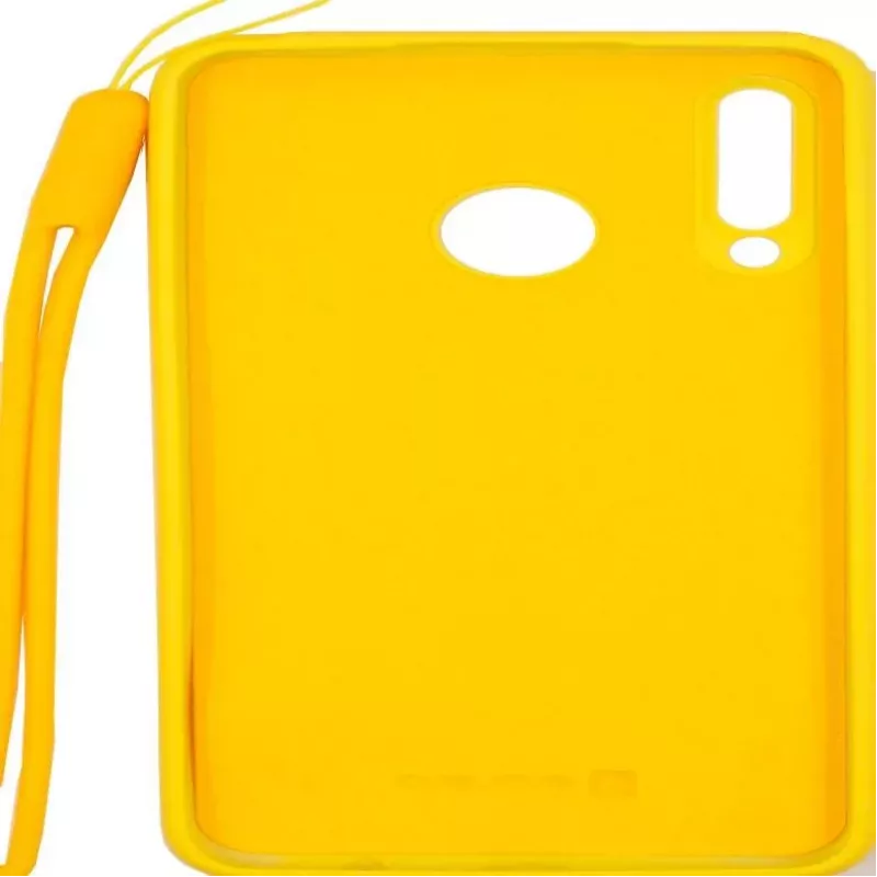 Evelatus Huawei P30 Lite cover in silicone Soft Touch con cinturino giallo