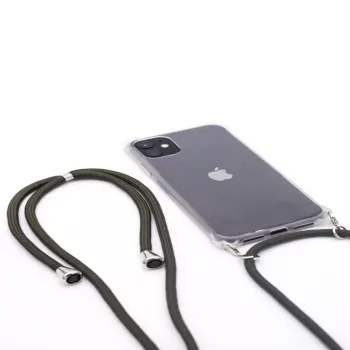 Evelatus Apple iPhone 11 Pro Max cover con cordino verde trasparente