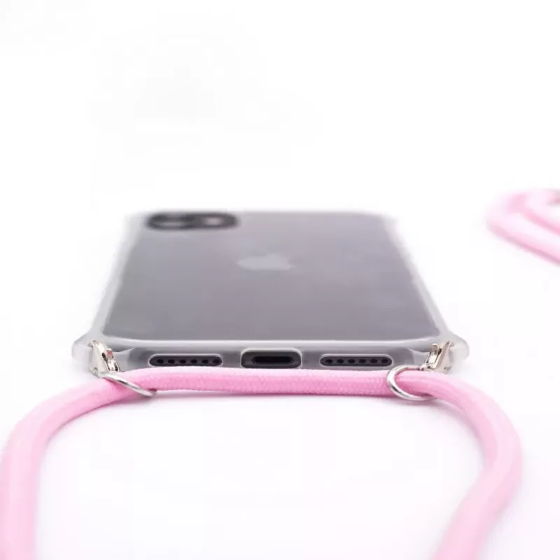 Evelatus Apple iPhone XR cover con cordino rosa trasparente