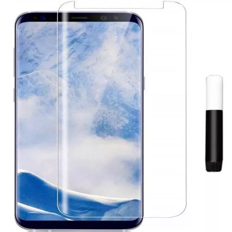 Evelatus Samsung Galaxy S8 Plus Pellicola protettiva per schermo in vetro trasparente UV + colla