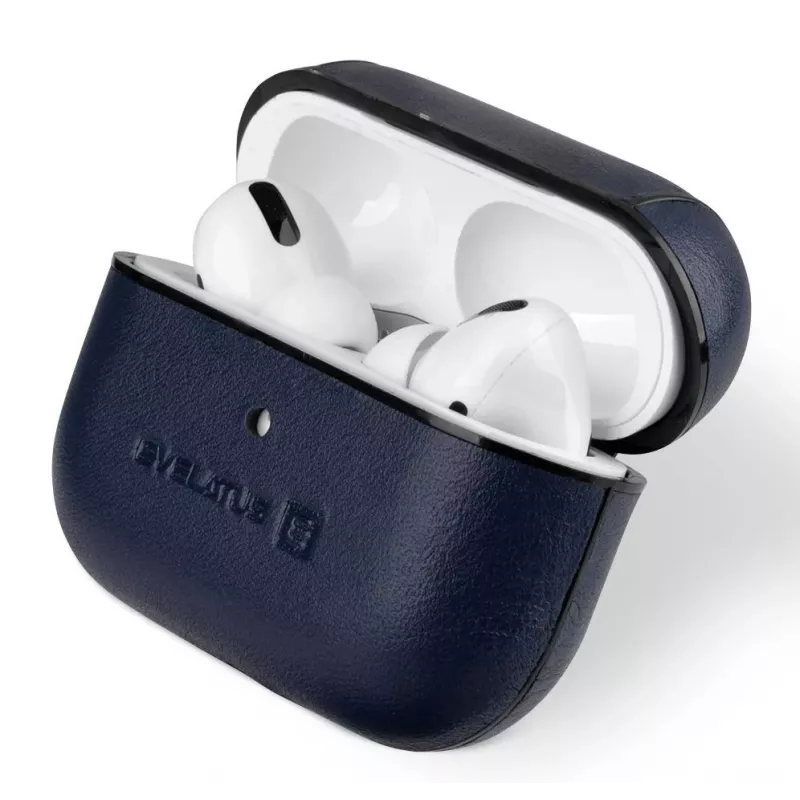 Evelatus Custodia protettiva in pelle per Apple AirPods Pro blu scuro