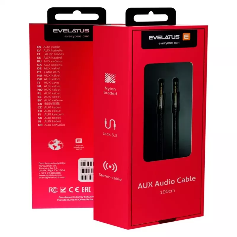 Evelatus cavo AUX stereo EAX01 nero